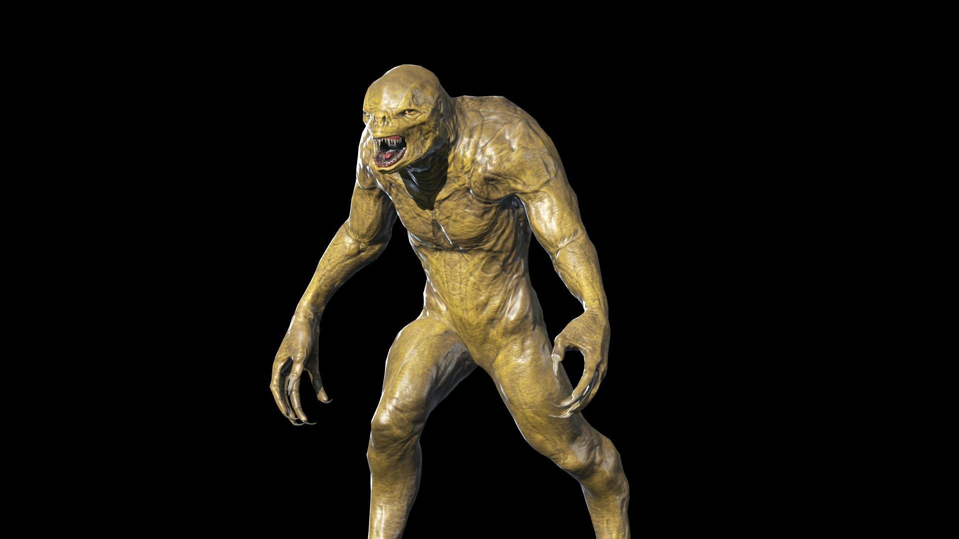 Monster Reptiloid Low-poly 3D model_6