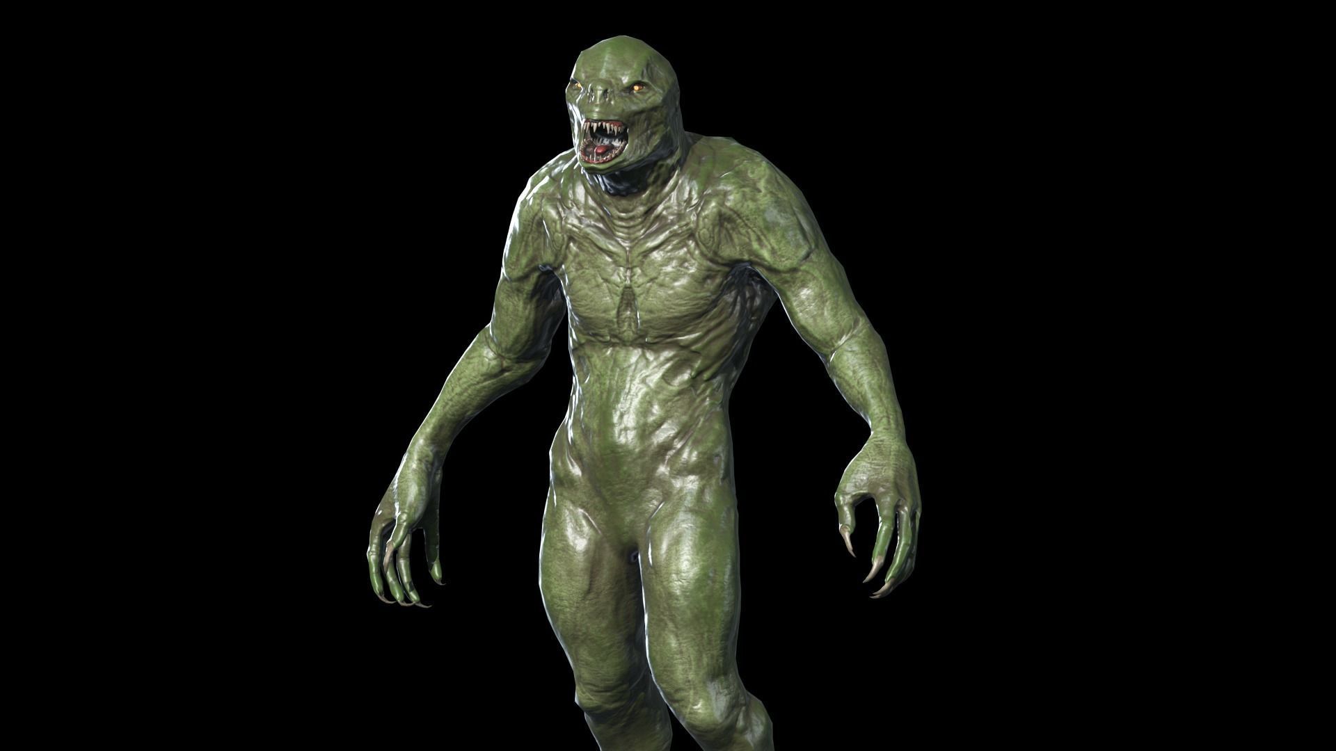 Monster Reptiloid Low-poly 3D model_22