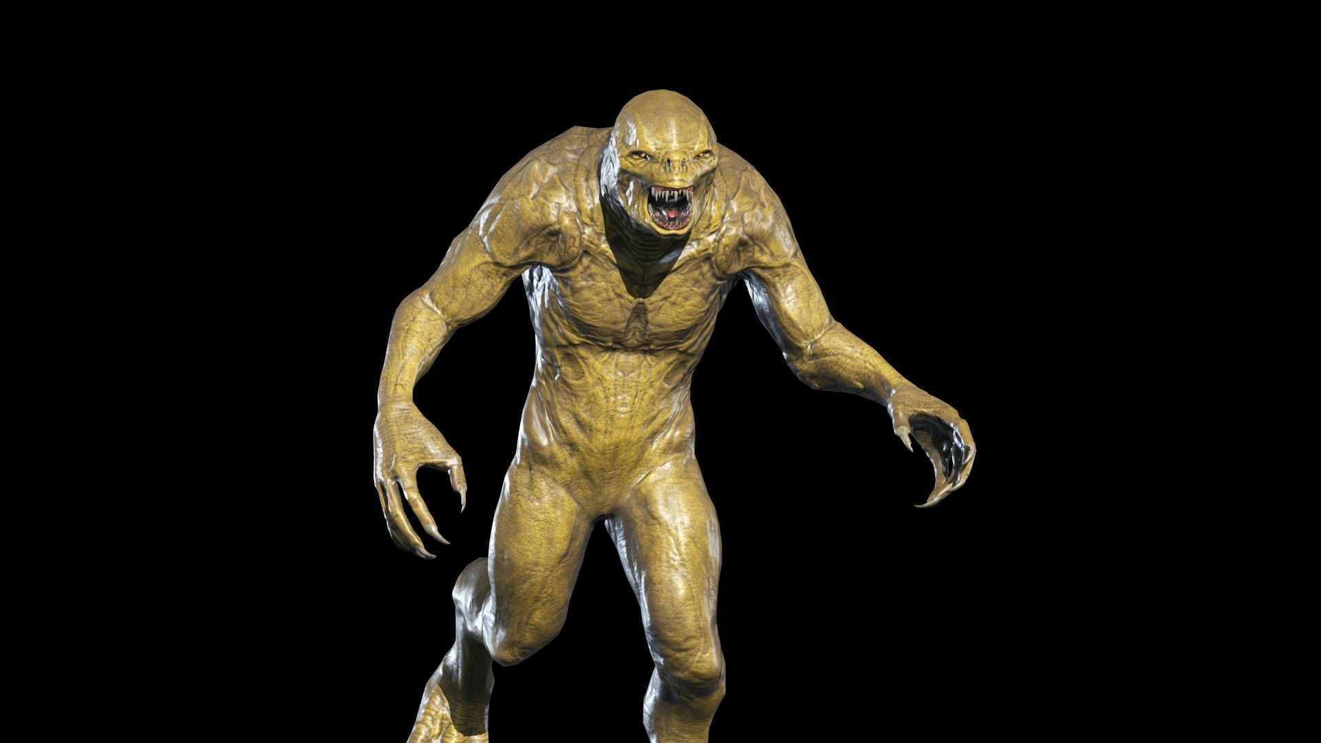 Monster Reptiloid Low-poly 3D model_8