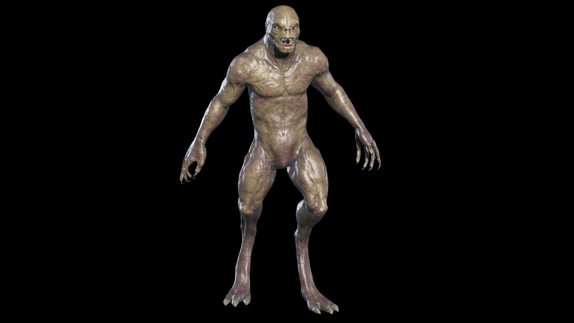 Monster Alien Low-poly 3D model_5
