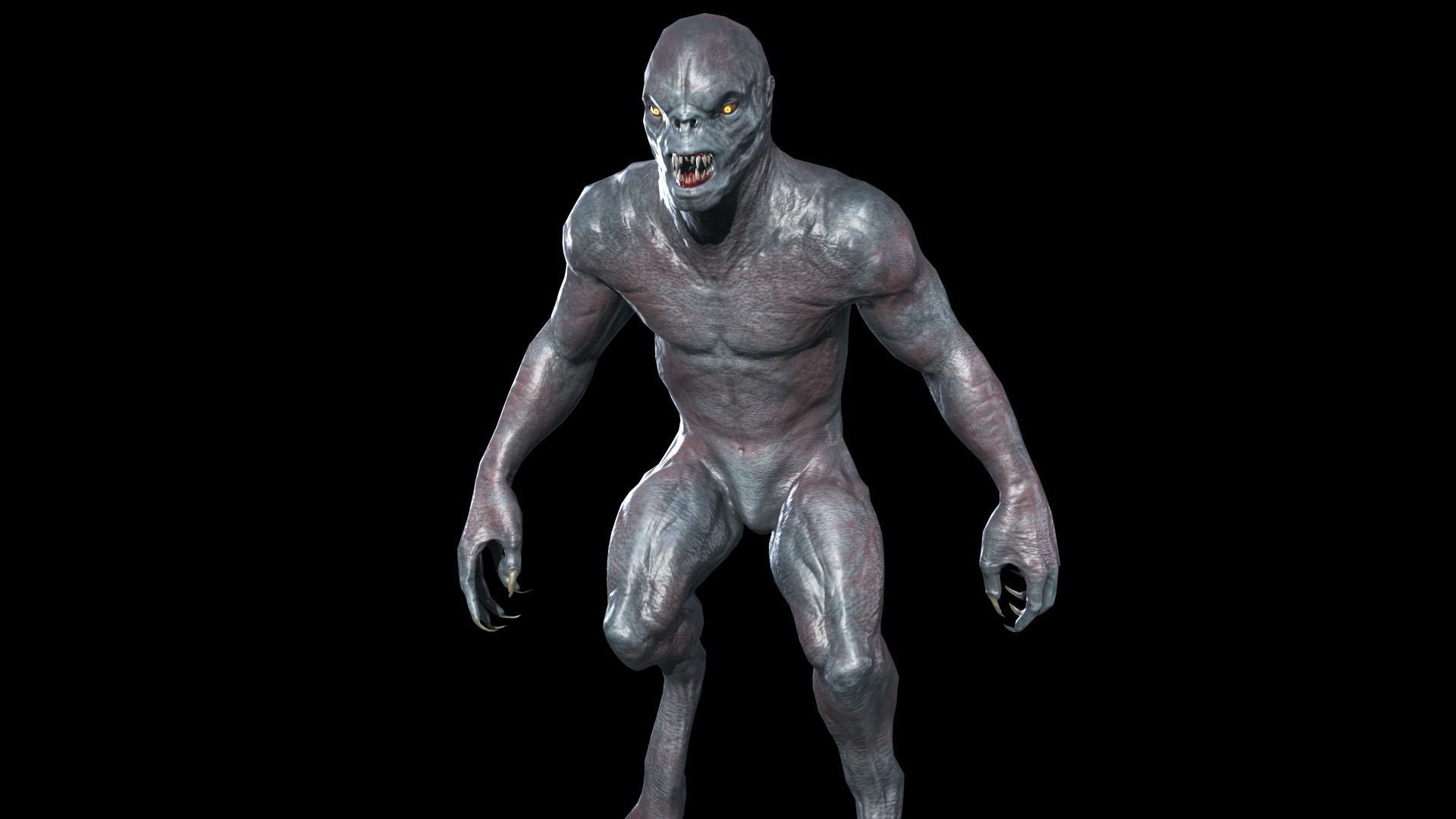 Monster Alien Low-poly 3D model_17