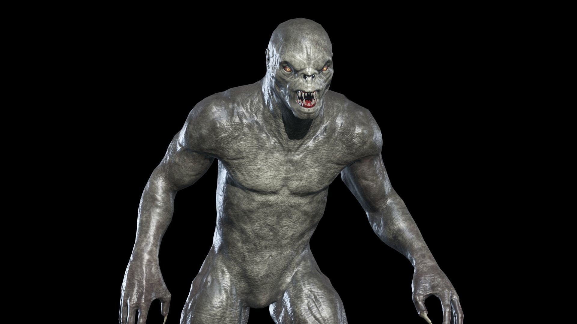 Monster Alien Low-poly 3D model_6