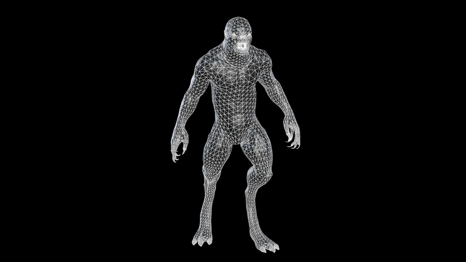 Monster Alien Low-poly 3D model_3