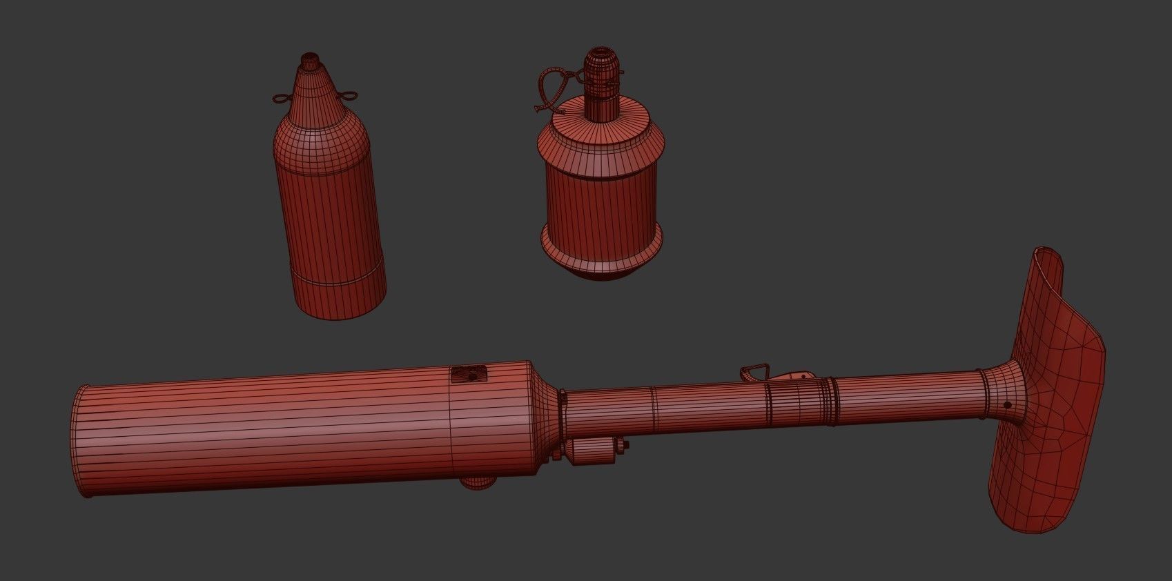 Type 97 Hand Grenade And  Type 89 Grenade Launcher 3D model_33