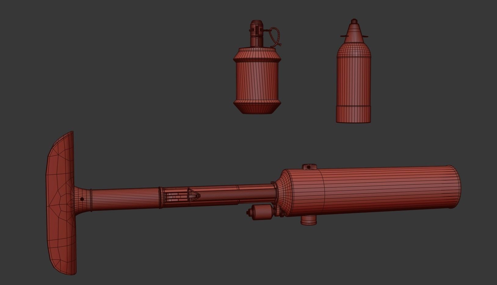 Type 97 Hand Grenade And  Type 89 Grenade Launcher 3D model_36