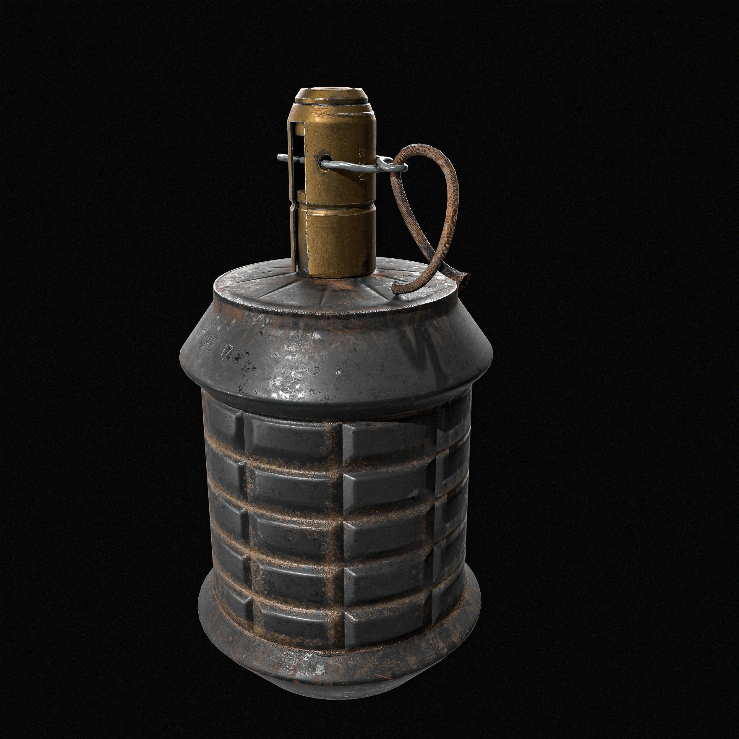 Type 97 Hand Grenade And  Type 89 Grenade Launcher 3D model_23