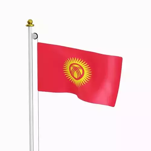 Flag of the Kyrgzstan Low-poly 3D model