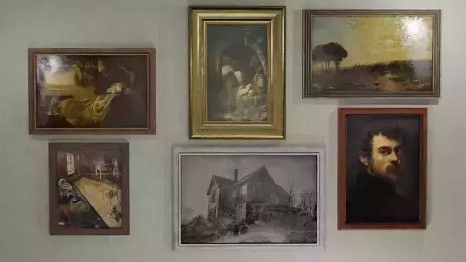 Old Picture Frames Low-poly 3D model