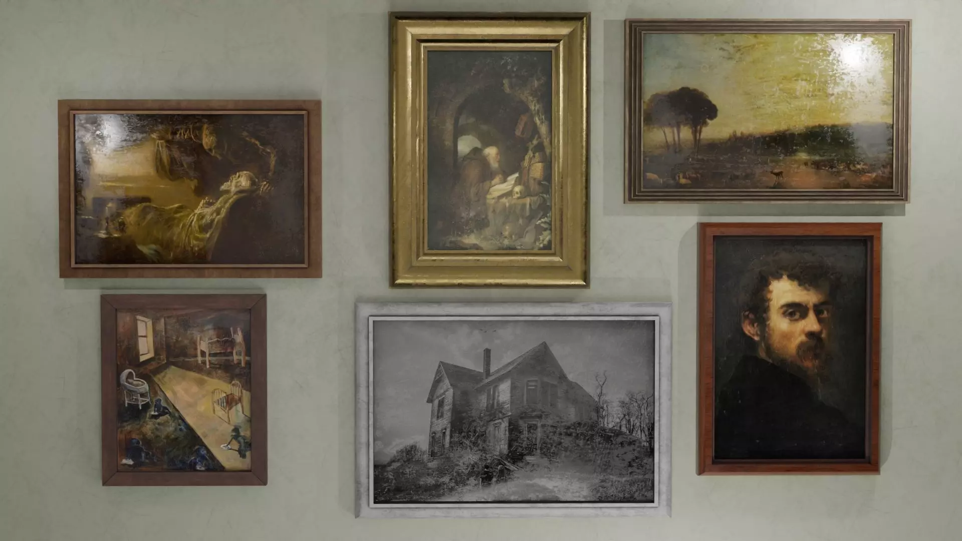 Old Picture Frames Low-poly 3D model_0