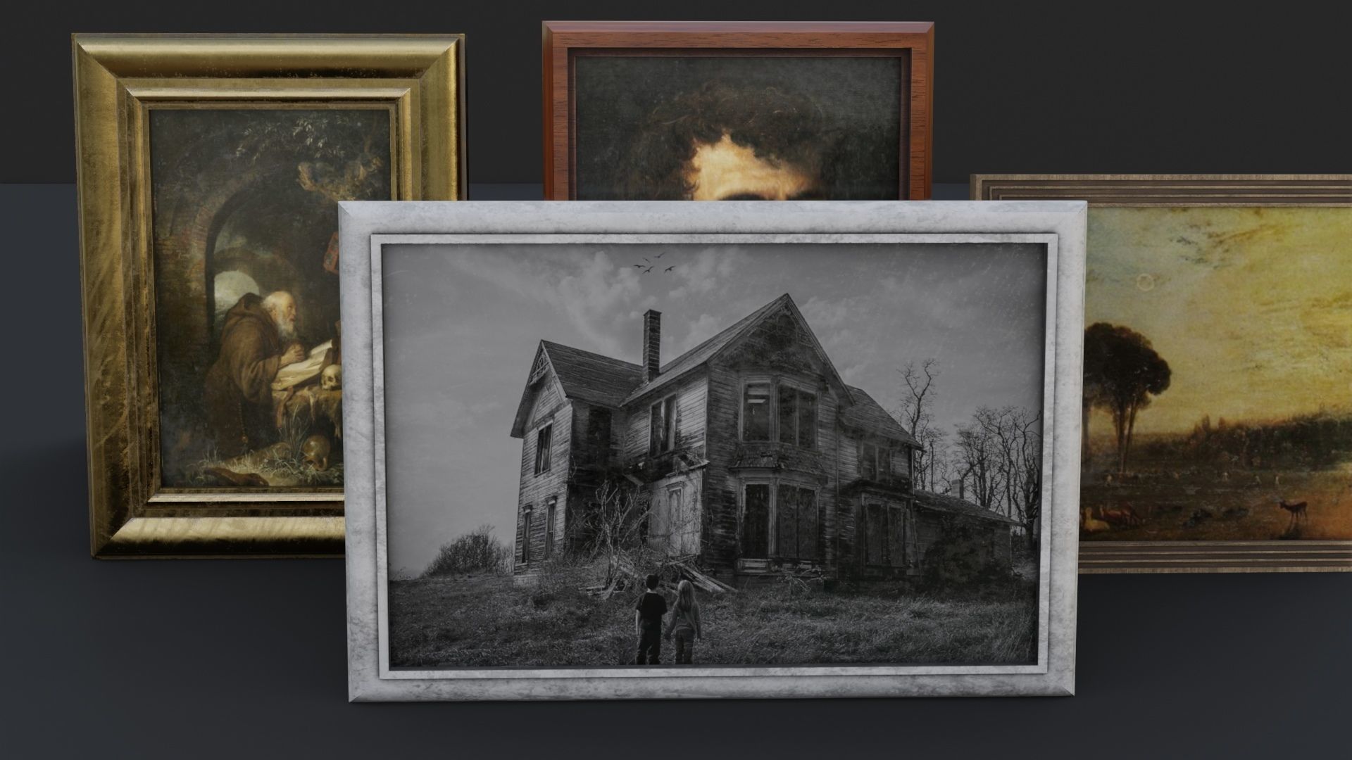 Old Picture Frames Low-poly 3D model_6