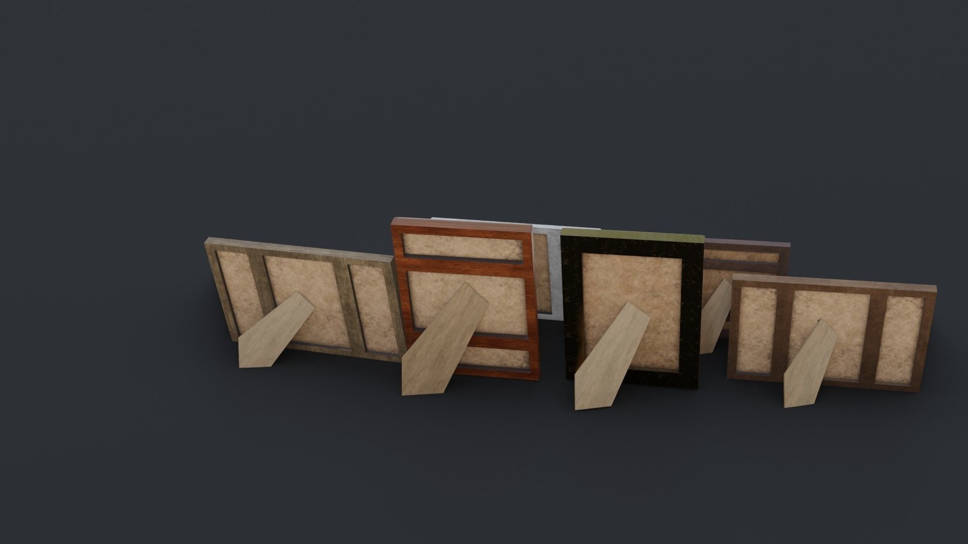 Old Picture Frames Low-poly 3D model_2
