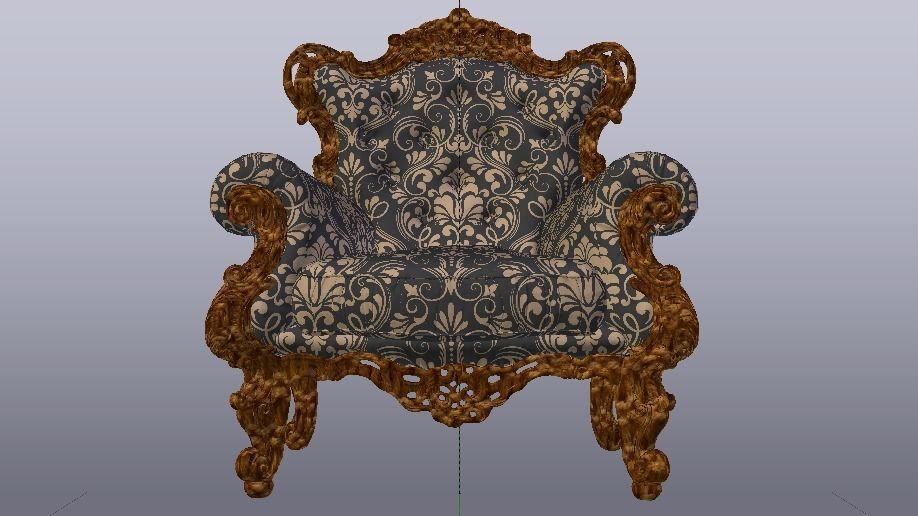 Fashionable Modern Armchair 01 Low-poly 3D model_14