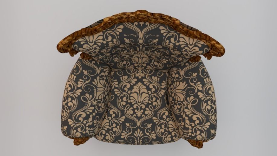 Fashionable Modern Armchair 01 Low-poly 3D model_6