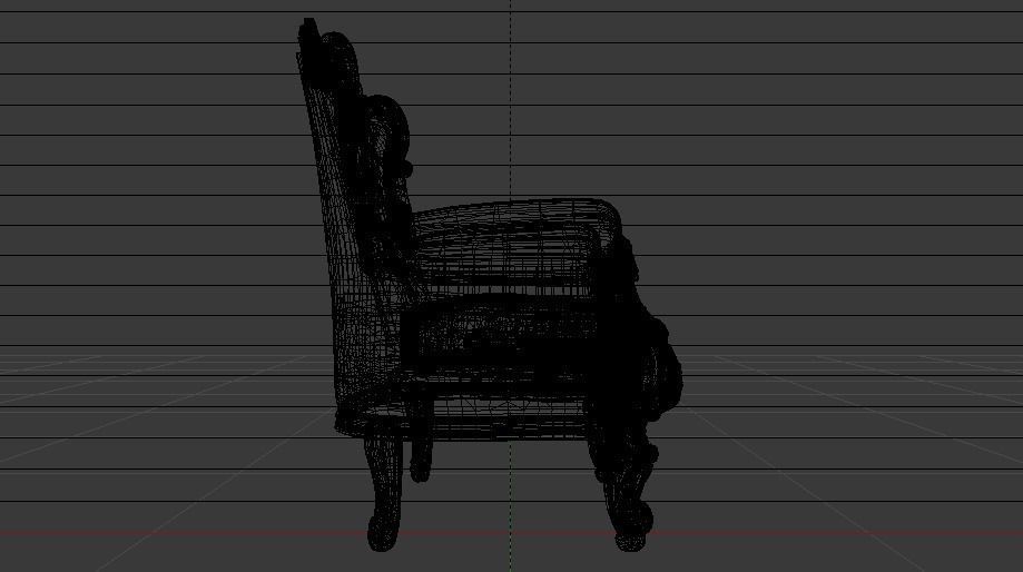 Fashionable Modern Armchair 01 Low-poly 3D model_30