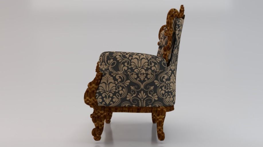 Fashionable Modern Armchair 01 Low-poly 3D model_1