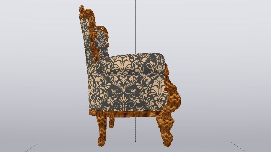 Fashionable Modern Armchair 01 Low-poly 3D model_9