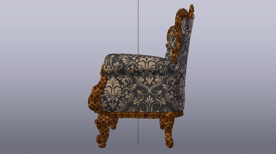 Fashionable Modern Armchair 01 Low-poly 3D model_15