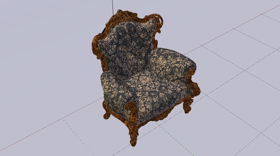 Fashionable Modern Armchair 01 Low-poly 3D model_19