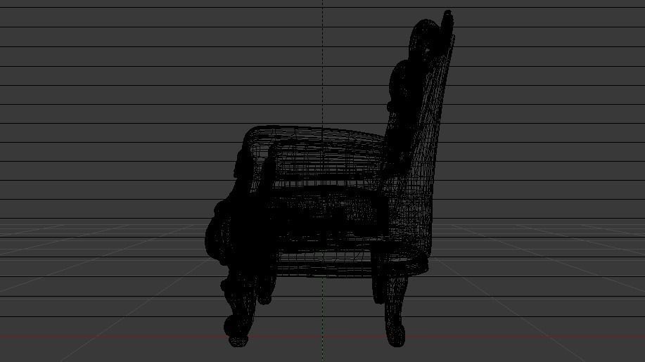 Fashionable Modern Armchair 01 Low-poly 3D model_29