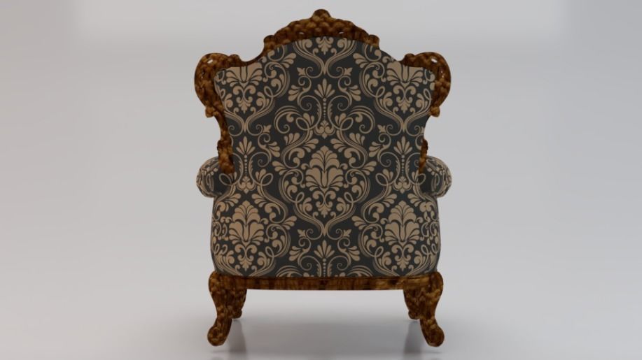 Fashionable Modern Armchair 01 Low-poly 3D model_3