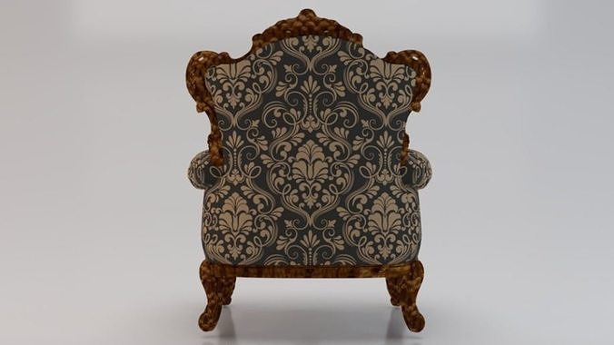 Fashionable Modern Armchair 01 Low-poly 3D model 4