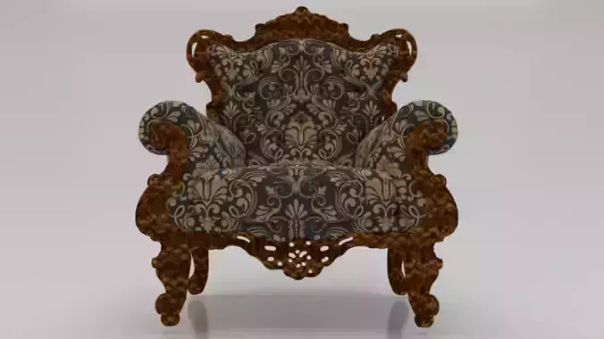 Fashionable Modern Armchair 01 Low-poly 3D model
