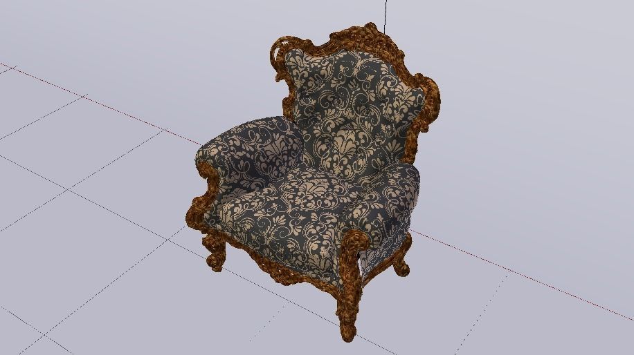 Fashionable Modern Armchair 01 Low-poly 3D model_18