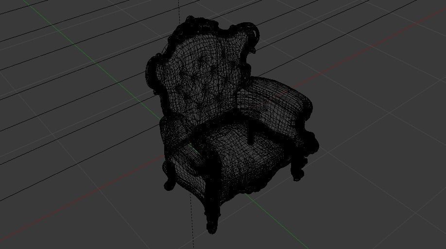 Fashionable Modern Armchair 01 Low-poly 3D model_33