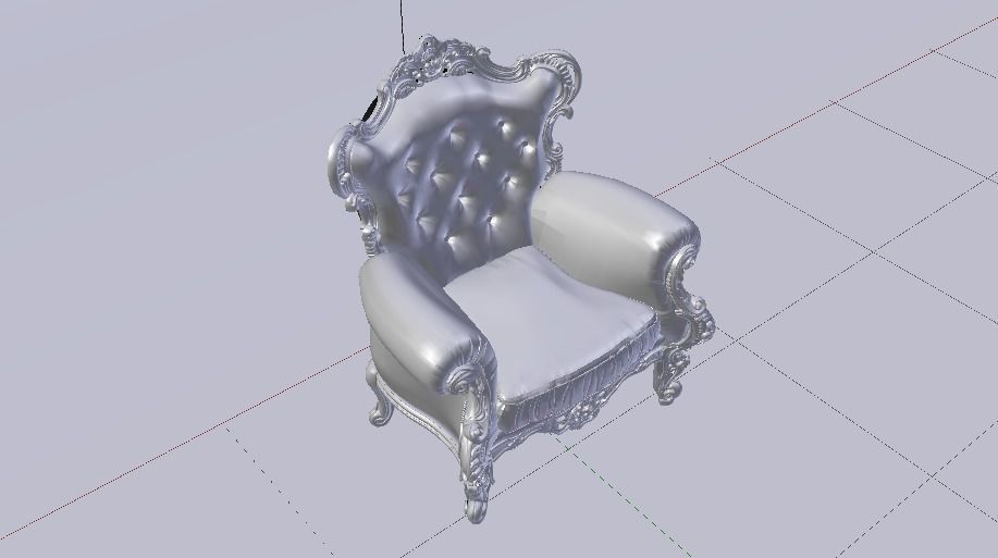 Fashionable Modern Armchair 01 Low-poly 3D model_26