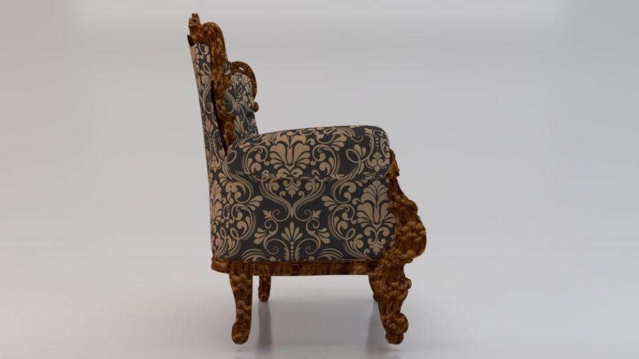 Fashionable Modern Armchair 01 Low-poly 3D model_2