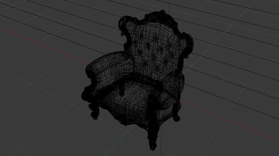 Fashionable Modern Armchair 01 Low-poly 3D model_32