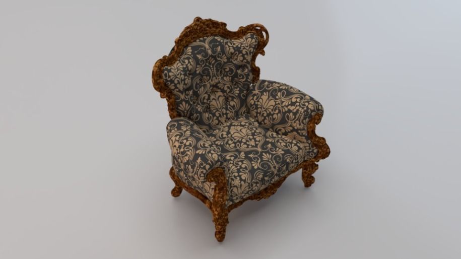 Fashionable Modern Armchair 01 Low-poly 3D model_5