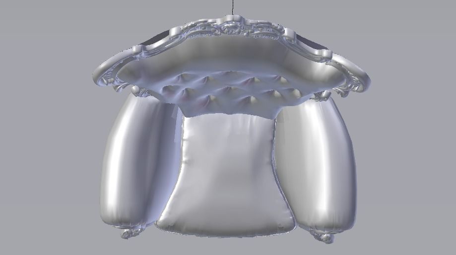 Fashionable Modern Armchair 01 Low-poly 3D model_27