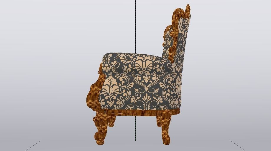 Fashionable Modern Armchair 01 Low-poly 3D model_8