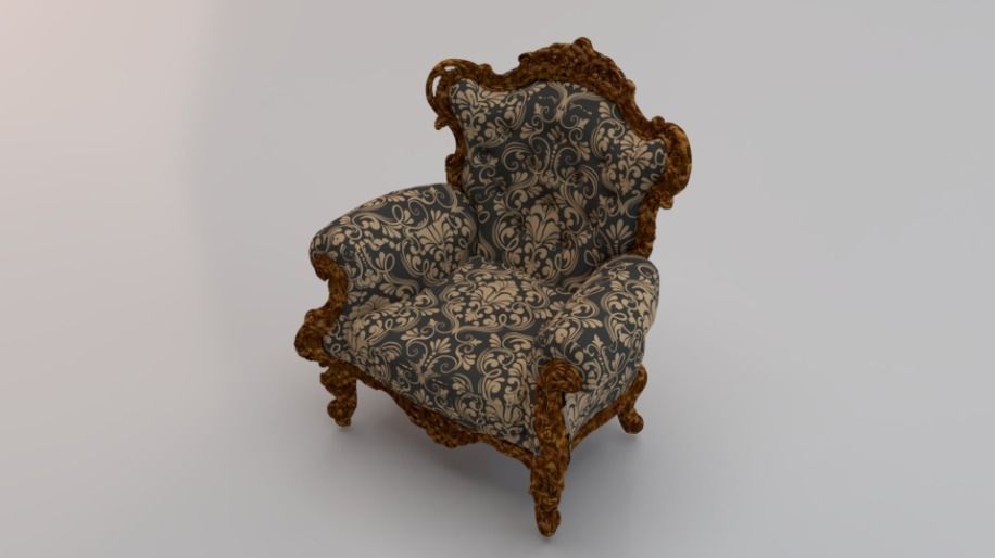 Fashionable Modern Armchair 01 Low-poly 3D model_4