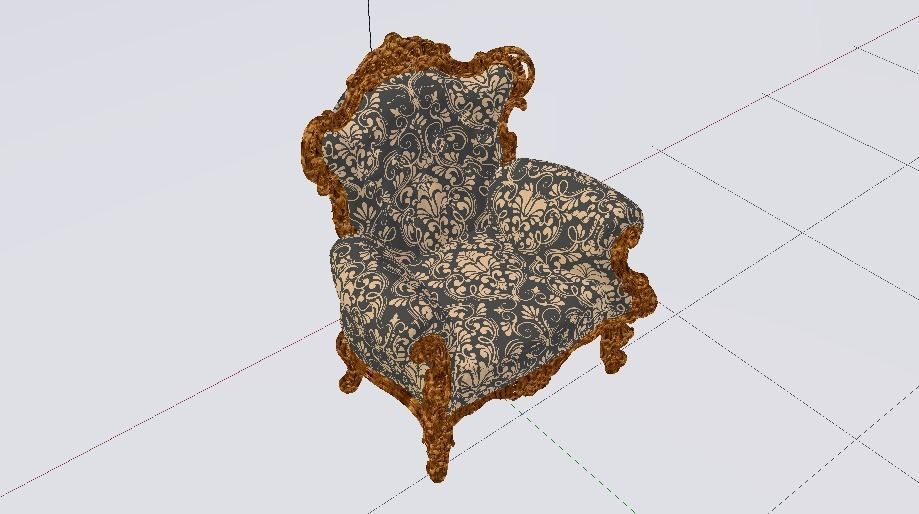 Fashionable Modern Armchair 01 Low-poly 3D model_12