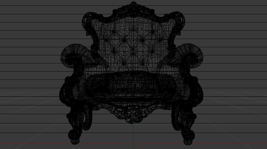 Fashionable Modern Armchair 01 Low-poly 3D model_28