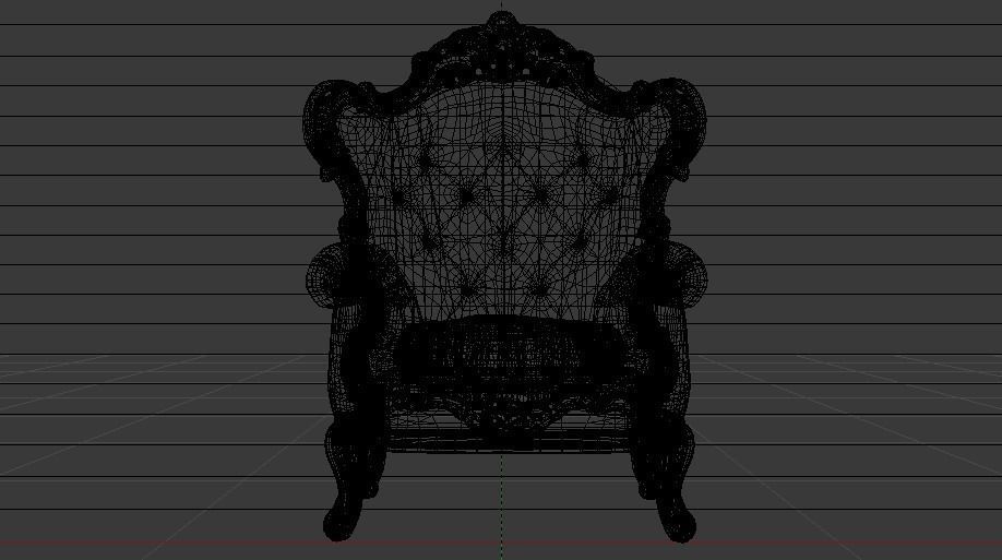 Fashionable Modern Armchair 01 Low-poly 3D model_31