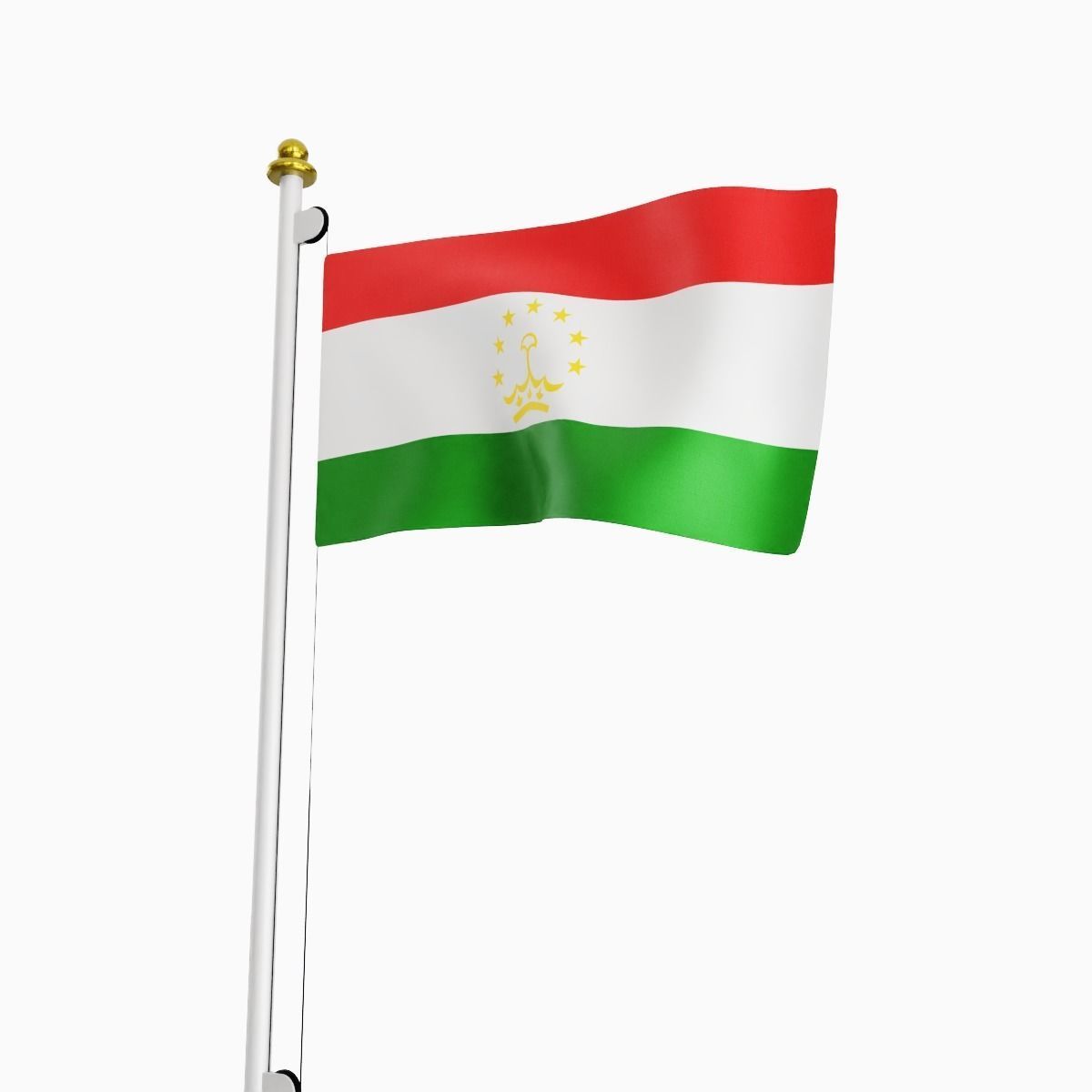 Flag of the Tadjikistan Low-poly 3D model_5