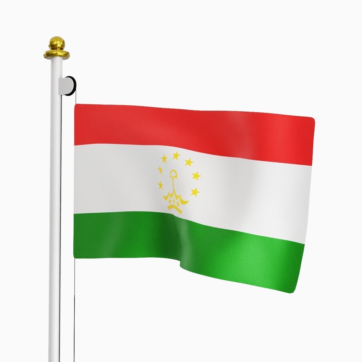 Flag of the Tadjikistan Low-poly 3D model_1