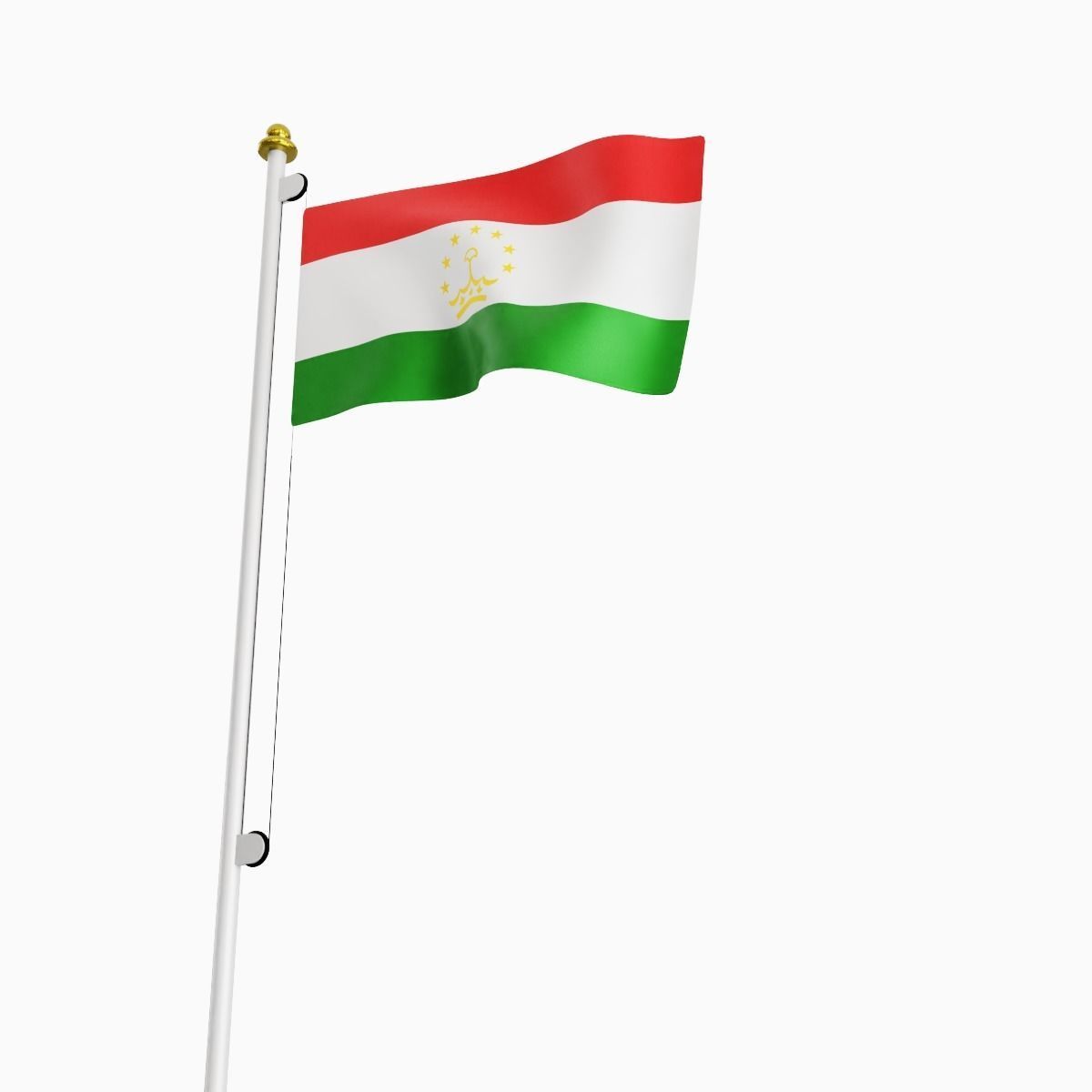 Flag of the Tadjikistan Low-poly 3D model_6