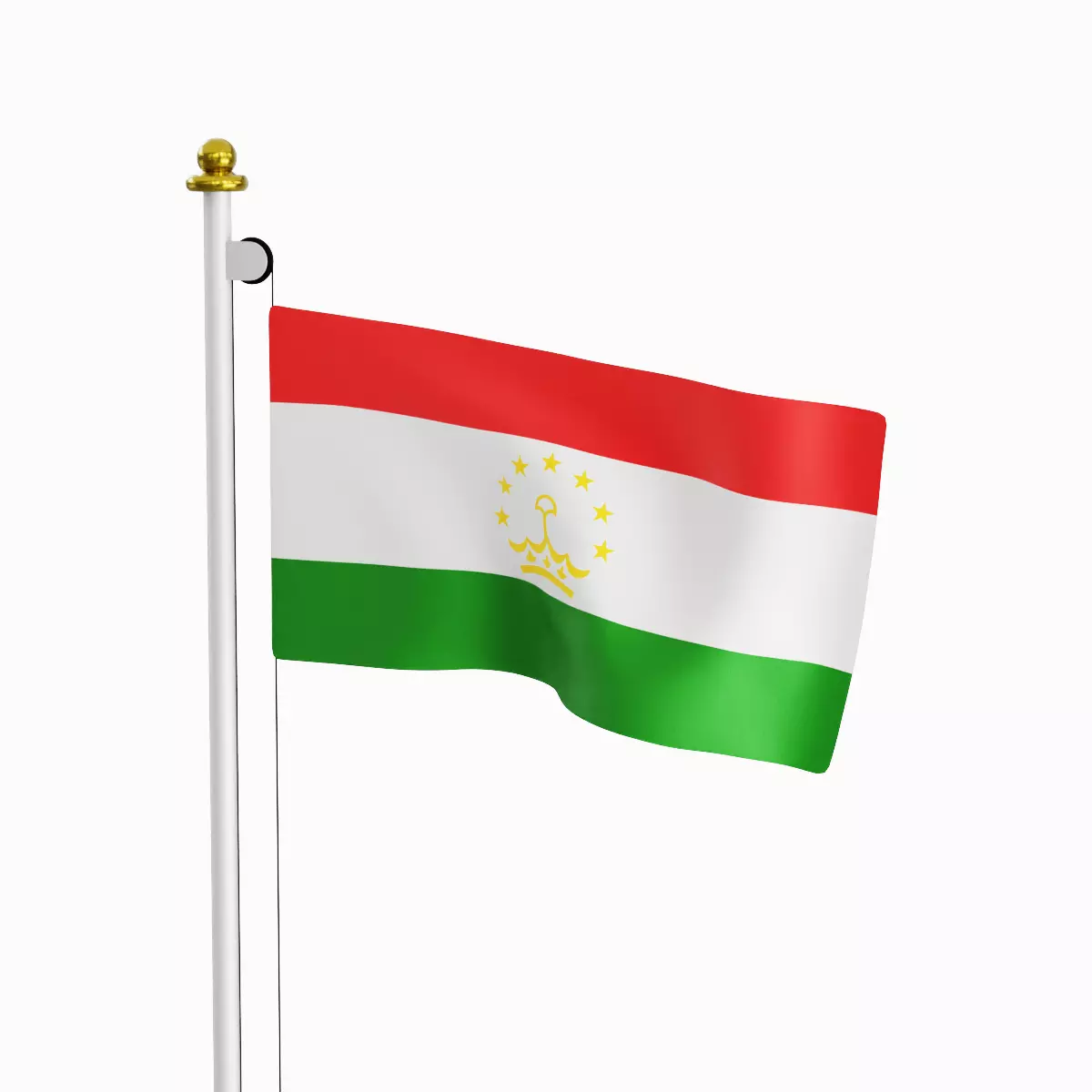 Flag of the Tadjikistan Low-poly 3D model_0
