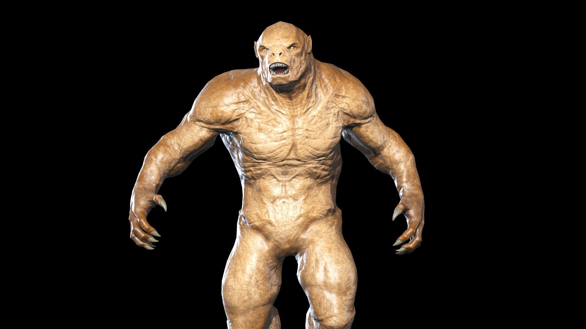 Monster predator 3 Low-poly 3D model_7