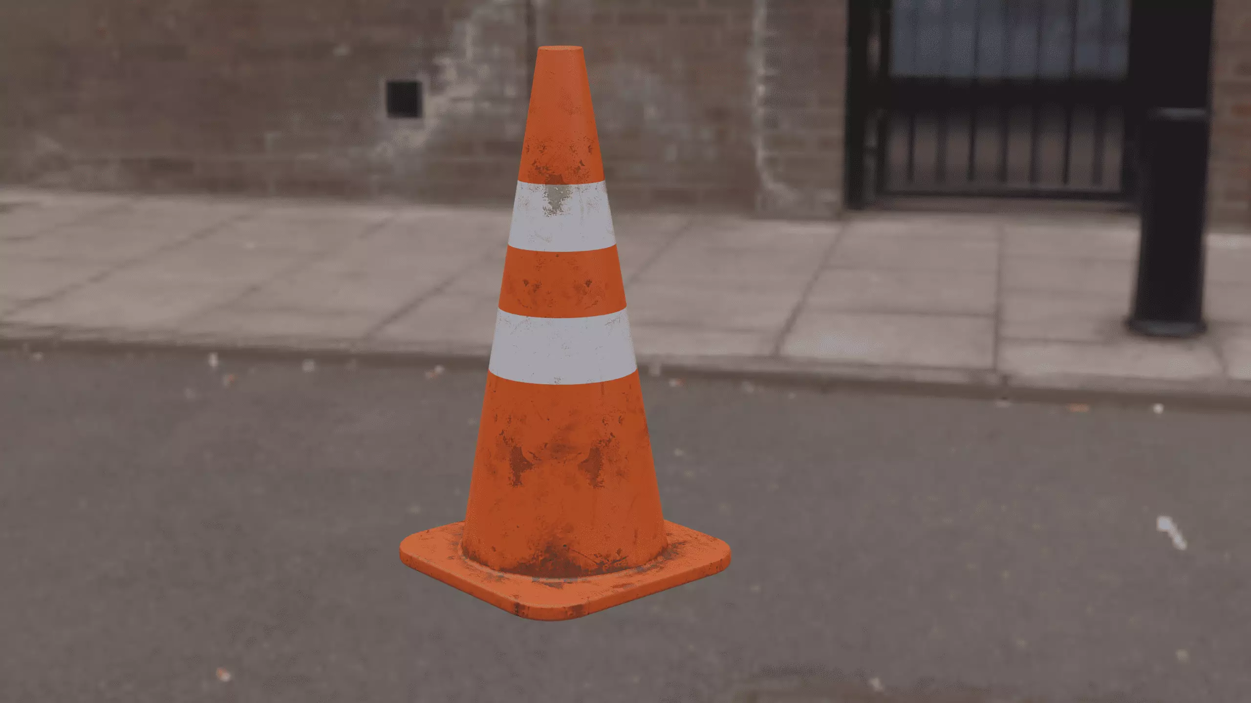 High-Quality Traffic Cone 3D Model Low-poly 3D model_0