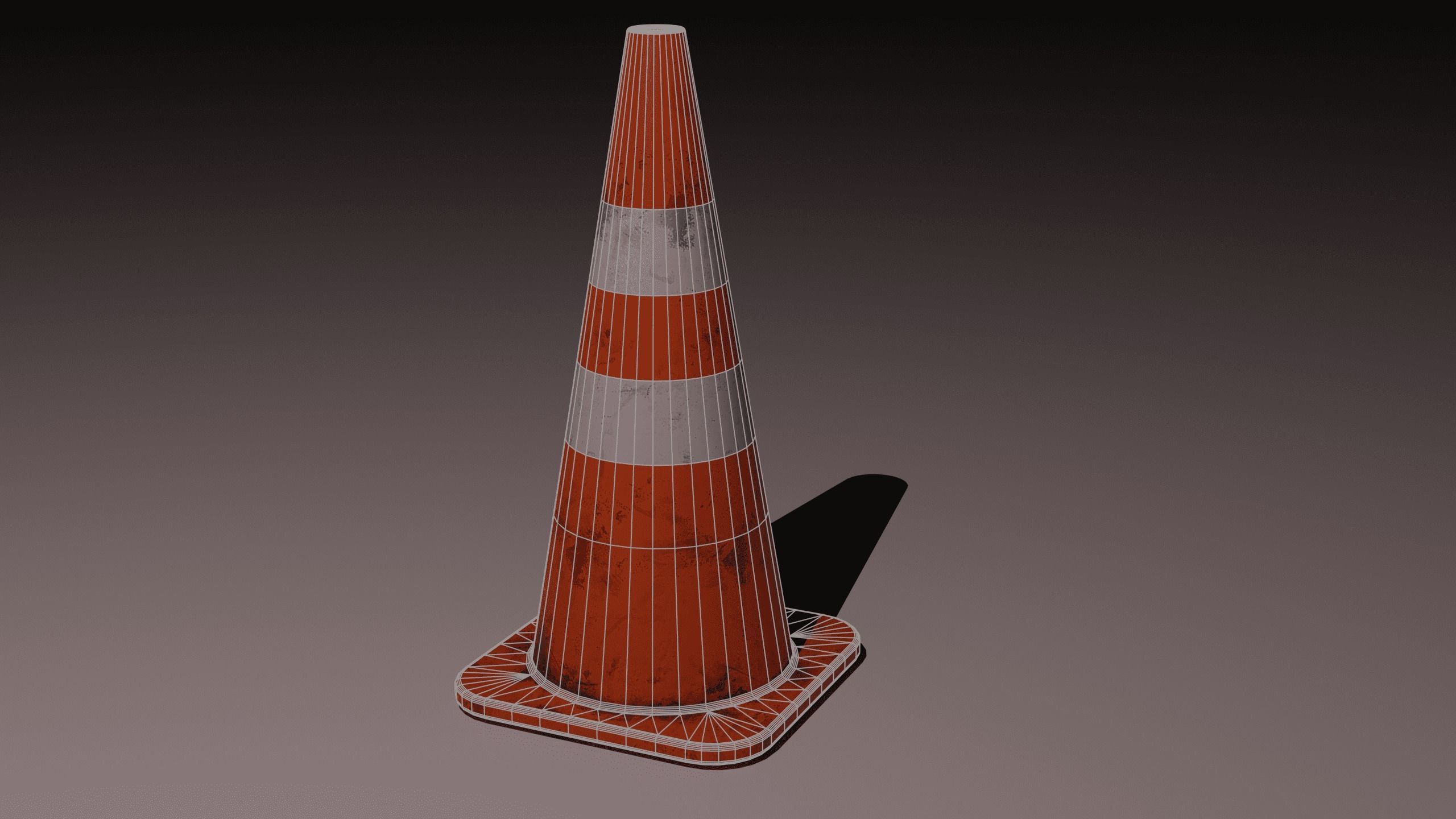 High-Quality Traffic Cone 3D Model Low-poly 3D model_3
