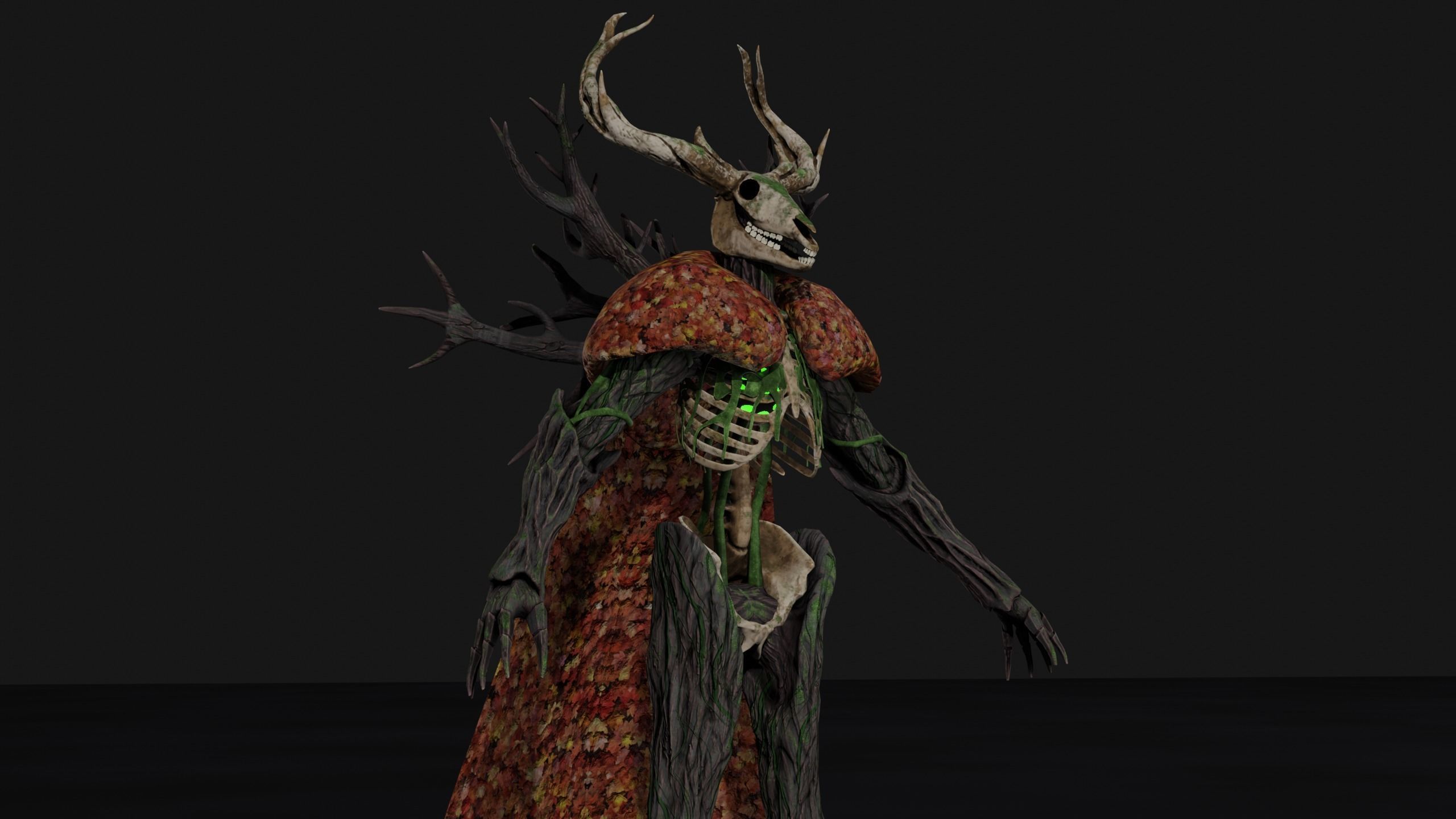 Forest monster PBR Low-poly 3D model_9