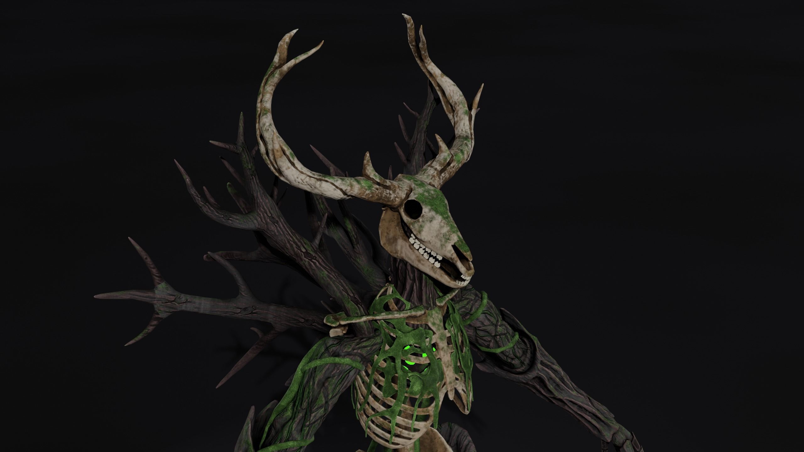 Forest monster PBR Low-poly 3D model_12