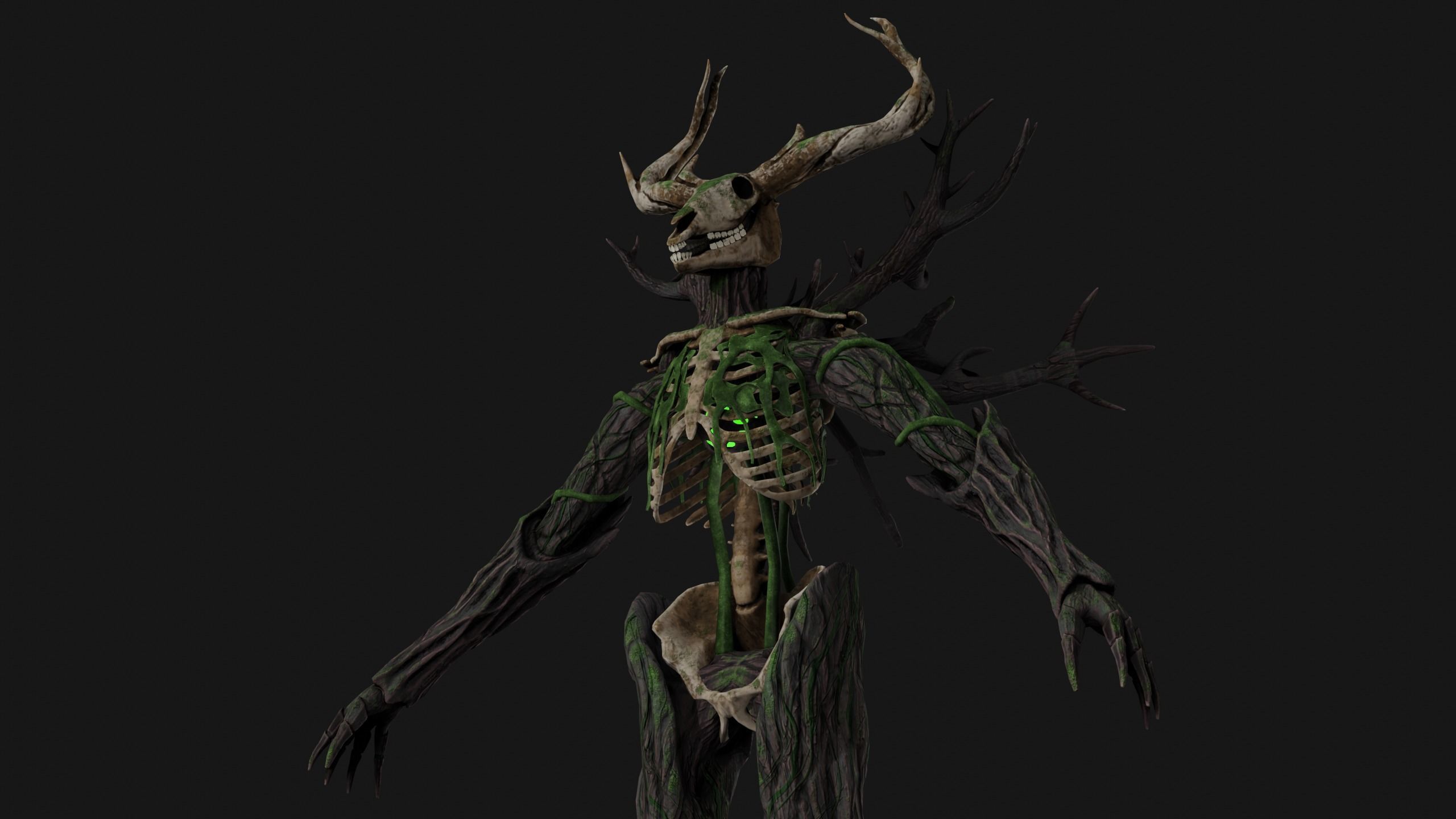 Forest monster PBR Low-poly 3D model_13