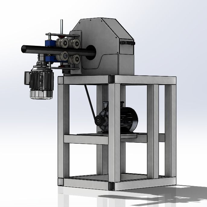 Tube Rotary Polishing Machine 3D model_4