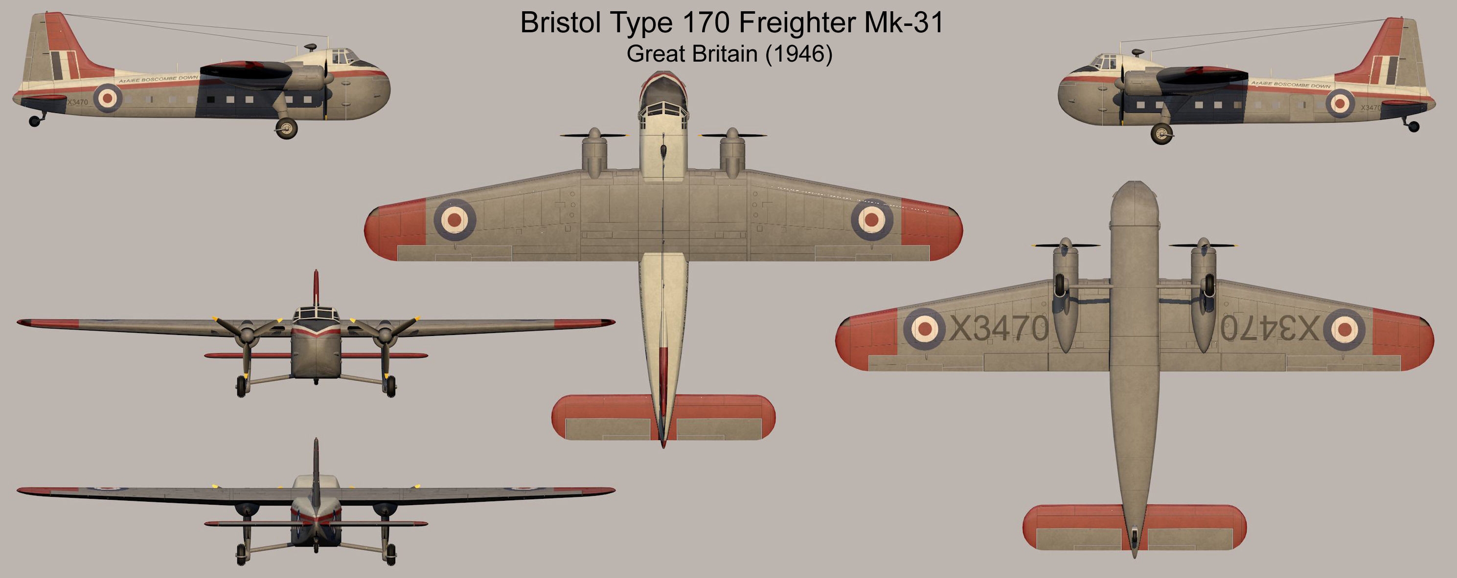 Bristol Type 170 Freighter Mk-31 3D model_13